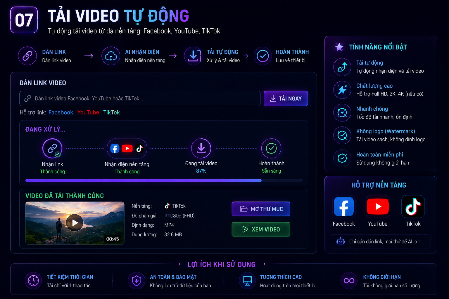 Tải Video Tự Động